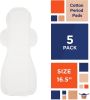 EZGOODZ White Maxi Period Pads with Wings 16.5 Inch, Organic Cotton Cover Pads, Ultra-Absorbent Sanitary Pads for Women (Pack of 5)