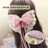 Rose Red Cute Lace Bowknot French Barrettes Handmade Chiffon Hair Clip with Ribbon