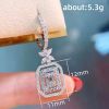 Huitan Modern Fashion Silver Color Women's Dangle Earrings with Shiny CZ Stone Aesthetic Female Earrings for Party Jewelry Gifts