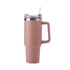 40oz Stainless Steel Handle Bottle Car Cup Double-layer Vacuum Iced Beer Cup Outdoor Portable Travel Insulation Cup (Color: Chocolate, size: 40oz)