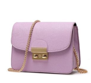 Women Bags PU Leather Messenger Bag Clutch Bags Designer Mini Shoulder Bag Women Handbag Hot Sale Purse (Color: Purple, size: M)