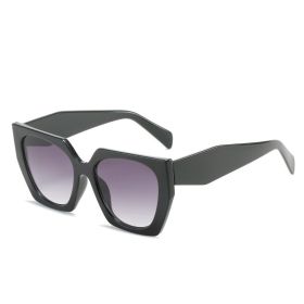 Fashion Polygonal Sunglasses Women Largef Rame Glasses Retro Sunglass Men Luxury Designer Eyewear UV400 Sun Glass Gradient Shade (Lens Color: black gray)