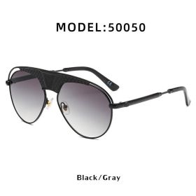Fashion Pilot Sunglasses Men Steampunk Glasses Retro Driving Sunglass Luxury Designer Eyewear UV400 Sun Glass Gradient Shades (Lens Color: black gray)