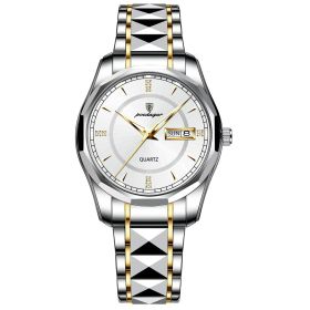 POEDAGAR 2021 New Fashion Men's Watches Stainless Steel Top Brand Luxury Waterproof Men Quartz Wristwatches Relogio Masculino (Color: 980-White, size: 1)