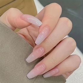 Stunning Yellow and White Camellia Autumn False Nail - Reusable and Long-Lasting Press On Fake Nail for Women and Girls (Color: Pink CY283)