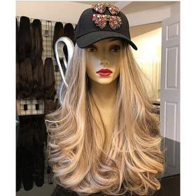 Front Wig Synthetic Realistic Wavy Glueless Hair Replacement Wigs (Color: Brown)