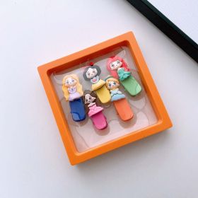 Sweet Girls Candy Color 1box=5pieces Hairpin Clips (Color: Orange, Size/Age: Average Size (0-12Y))