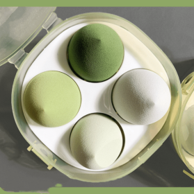 Beauty Egg Super Soft Makeup Special Do Not Eat Powder Dry And Wet Dual-Use Puff Sponge 4 Pcs (Color: Green)