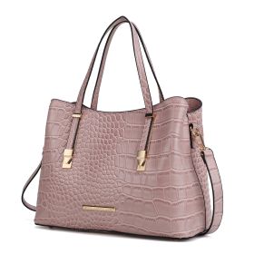 MKF Collection Aurelia Crocodile Embossed Vegan Leather Women Tote Handbag by Mia K (Color: Pink, Material: Vegan Leather)