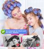 Jumbo Hair Rollers; 30 Packs Large Hair Rollers for Long Medium Hair; 3 Size Self Grip Hair Rollers Women Curls at Home (6√óJumbo+6√óLarge+6√óMedium)