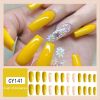 Stunning Yellow and White Camellia Autumn False Nail - Reusable and Long-Lasting Press On Fake Nail for Women and Girls